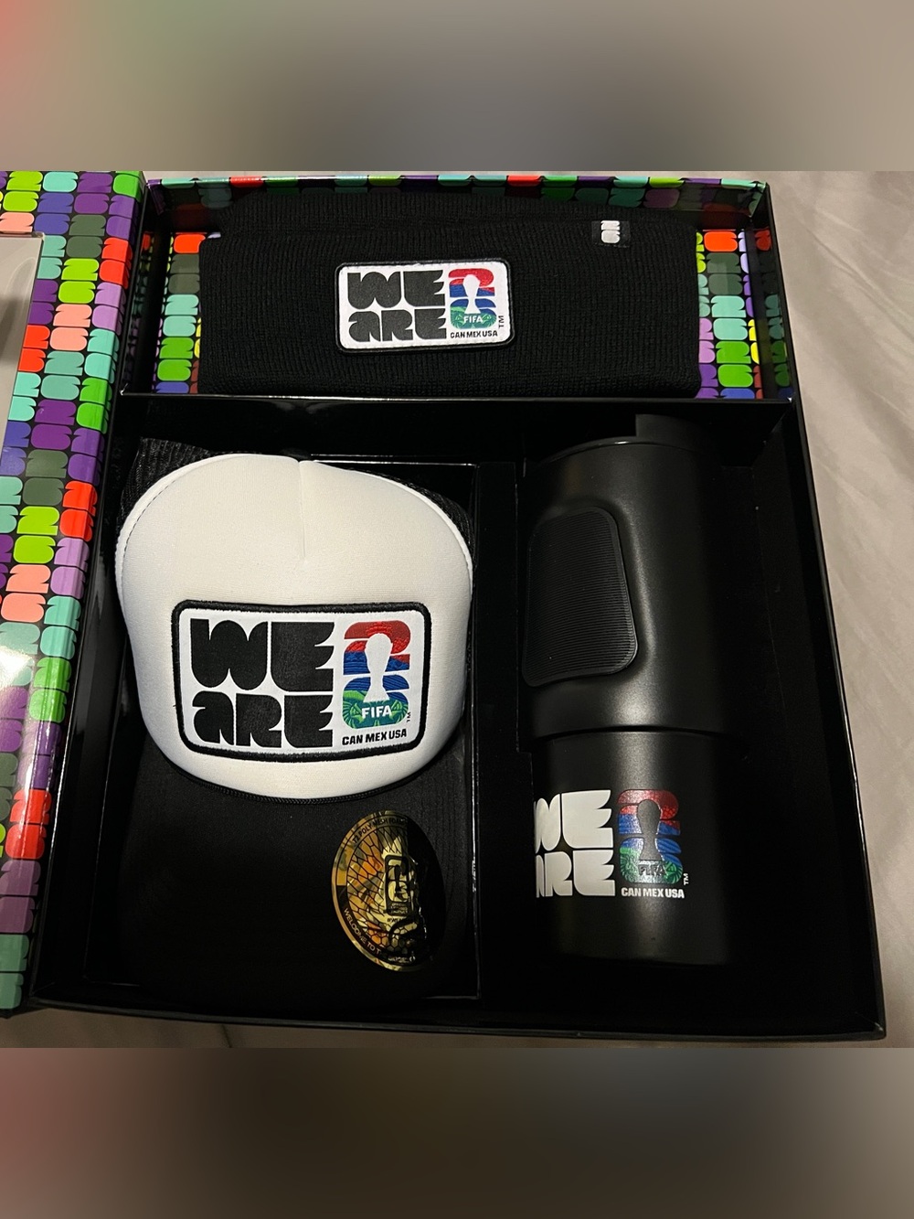 FIFA World Cup 2026 North America 3-piece gift set trucker hat beanie & tumbler